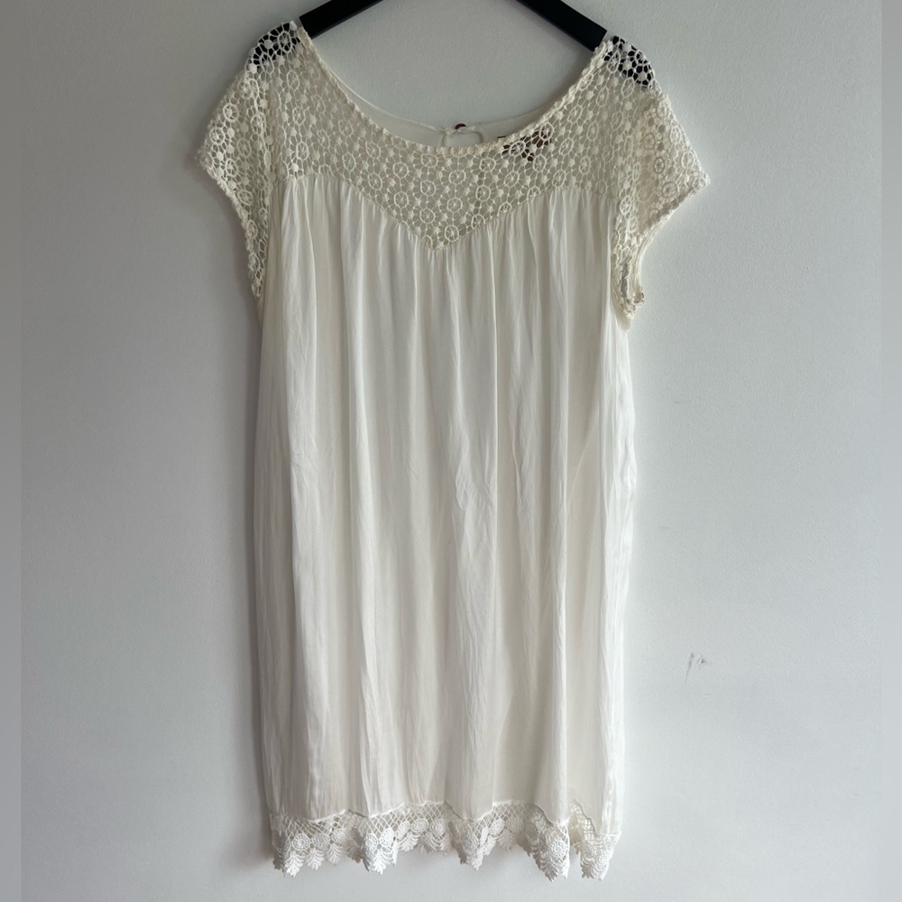 100% Silk Dress cottage core Made in Italy ,Romantic peasant blouse